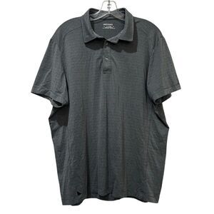 UNTUCKit Polo Men’s XL Gray Pink Stripe Short Sleeve Shirt R7